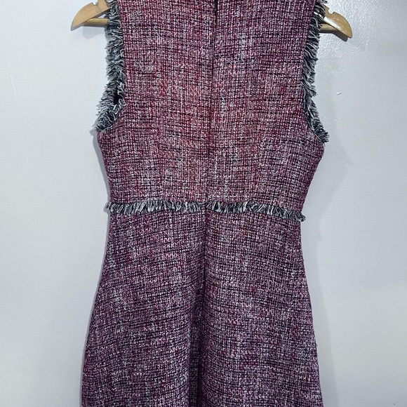Chic Tweed Sleeveless Dress in Red  and Black - Picture 7 of 8
